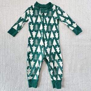 Hanna Andersson Organic Evergreen Zippered Footless Sleeper GUC 6-12mo